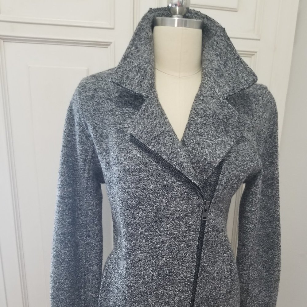 Tahari Wool blend black and white Moto Jacket
